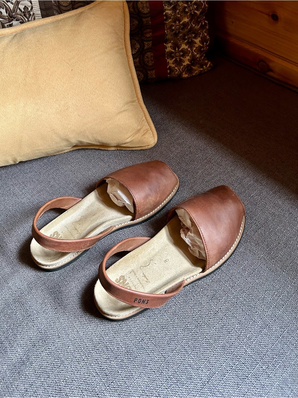 Pons Brown Leather Slingback Sandals for Men